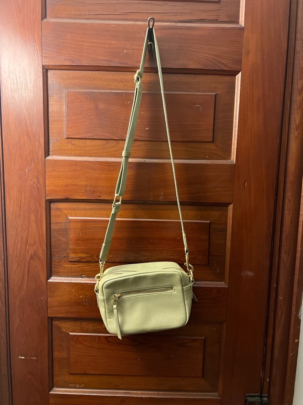 Universal Thread Camera Crossbody Bag in Green with Gold Hardware